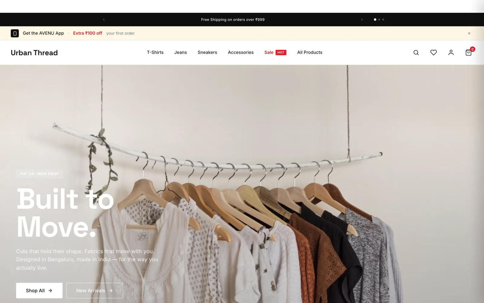 A live Quickmerce storefront on the Avenu theme